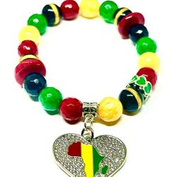 Africa Beaded Charm Bracelet 
