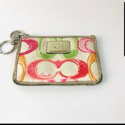 Multicolor Coach coin purse with logo