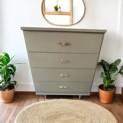 Vintage MCM Green Dresser 