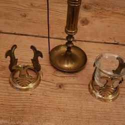 Vintage Brass Candlesticks J