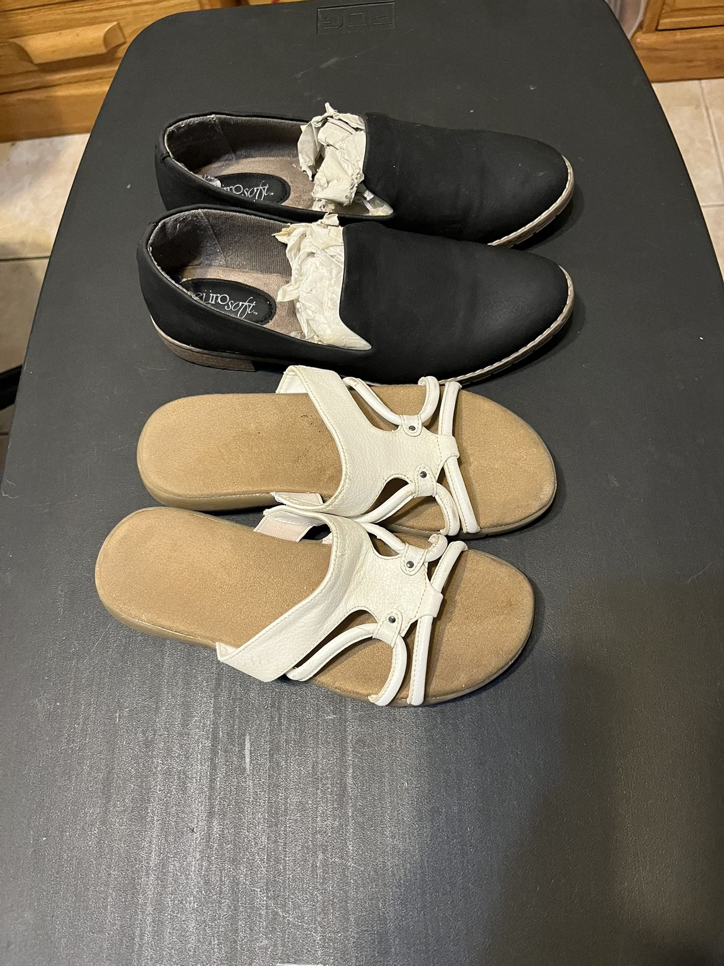 2 Pairs Shoes And Sandal Size 81/2( Euroshof Brand)