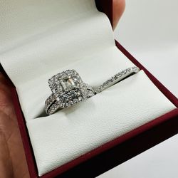2.38 ct wt Engagement and Wedding Ring Band Set