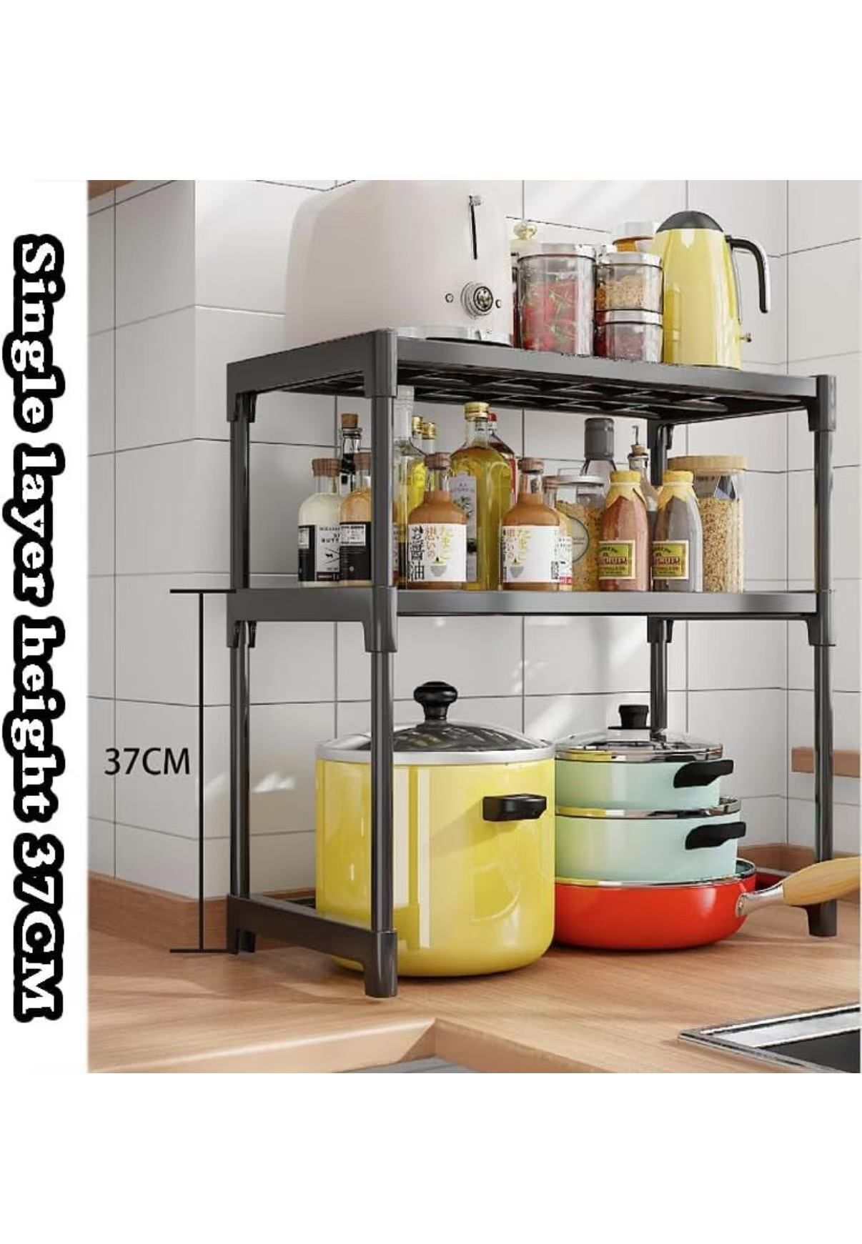 Microwave Shelf,Microwave Oven Rack, Kitchen Storage Organizer Counter Shelf Stand, Countertop Microwave Oven Unit Shelving Stand Rack for Household S