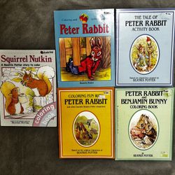 Vintage Peter Rabbit and Beatrix Potter coloring books activity books