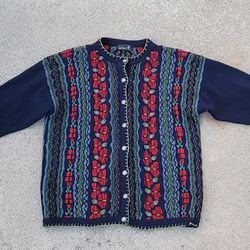 Vtg Tulchan Pure Wool Knit Cardigan Sweater