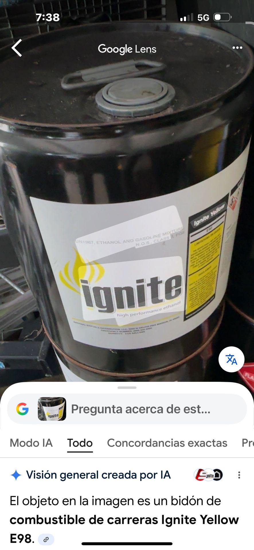 Combustible De Carreras 5 Galones