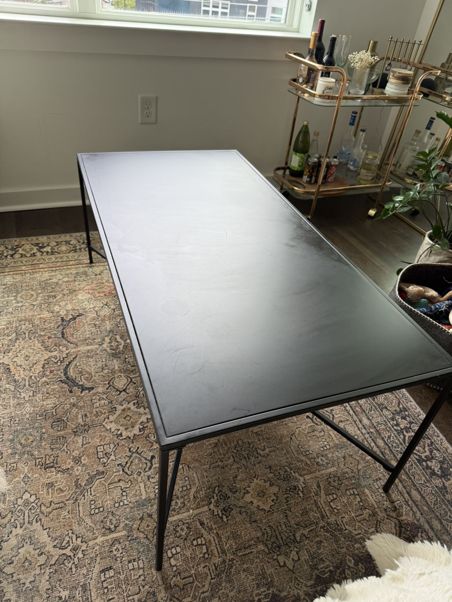 Matte black Wayfair coffee table 