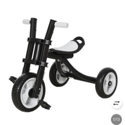 Qaba 3 Wheel Kids Tricycle Toddler Walking Trikes with Adjustable Seat for 3-6 Years old Boys & Girls Black