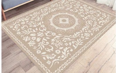 Brown flowers Non Slip Indoor Floor Door Mat carpets living room carpet  (71X104inch))firm rice also brand new in box