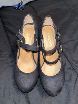 New Black Wedges Size 6.5