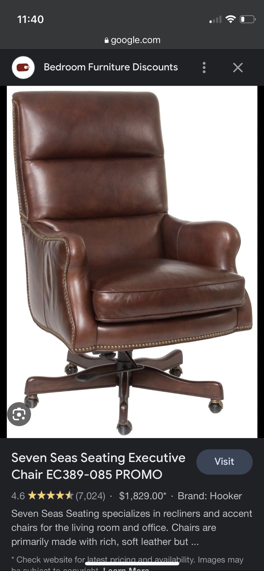 Executive Chair seven seas seating bradington young Made In USA for
