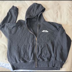 MENS XL YOUNGLA HOODIE FULL ZIP SWEATSHIRT BLACK