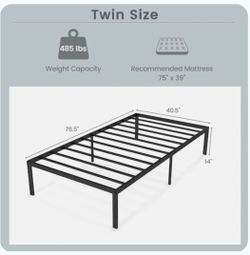 Twin Size Heavy Duty Metal Bed Frame Platform – New in Box