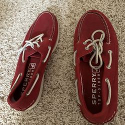 Red Leather Sporty Topsiders - Size 11