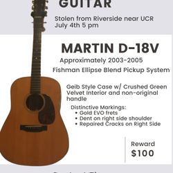 Martin D-18VE - Stolen! Reward!