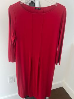 J.Jill Red Long Sleeve Shift Dress