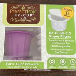 Perfect Pod EZ-Cup 2.0 Starter Pack | Reusable K Cup Coffee Pod Capsule with 25