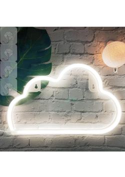 Cloud Neon Signs, LED Cloud Neon Light for Wall Decor, Battery or USB Powered Cloud Sign Shaped Decoration Wall Lights for Bedroom Aesthetic Teen Girl