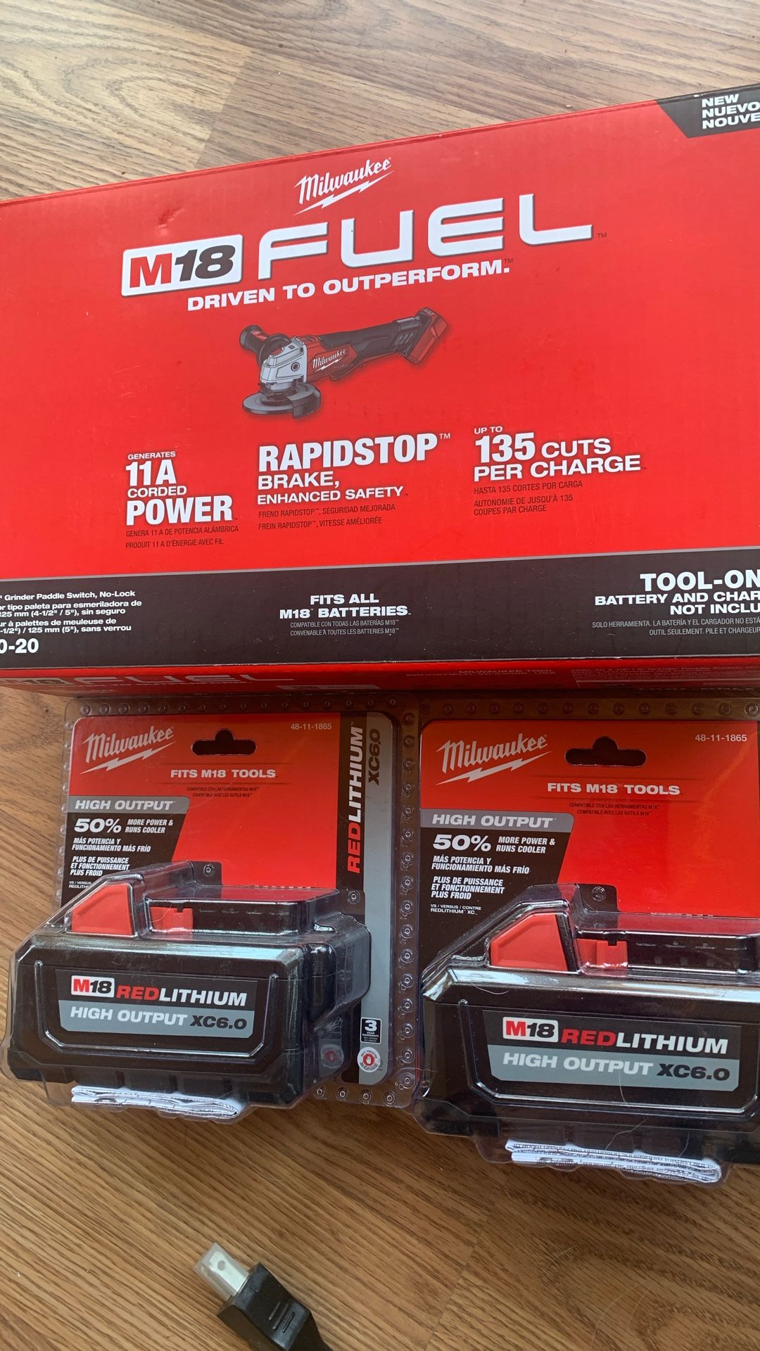 Milwaukee grinder & batteries