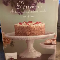 Patisserie Italian Pedestal Dessert Stands Set of Two