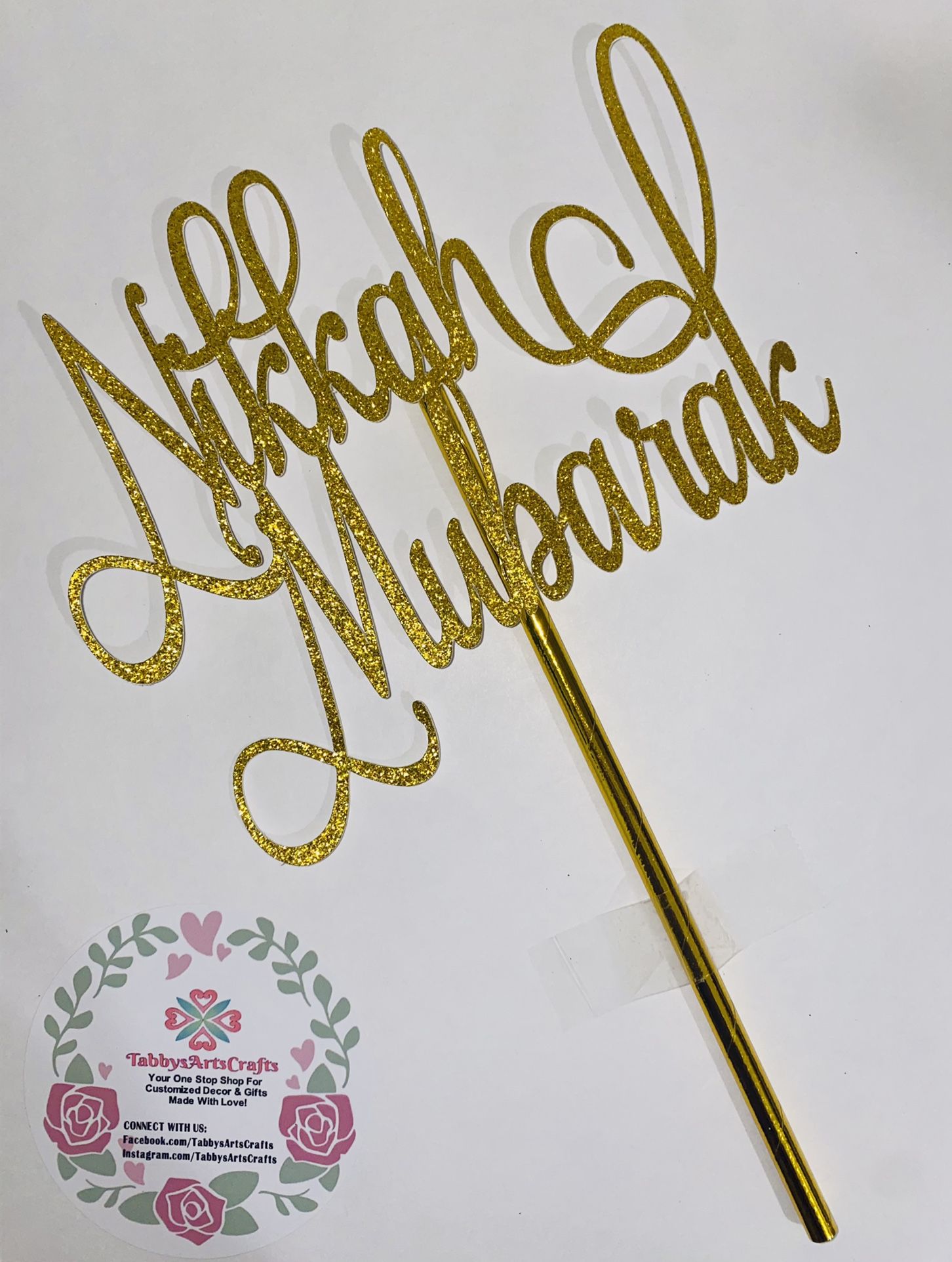 Nikkah Mubarak Cake Topper