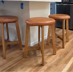 CB2 Leather Counter Stool (qty 3)