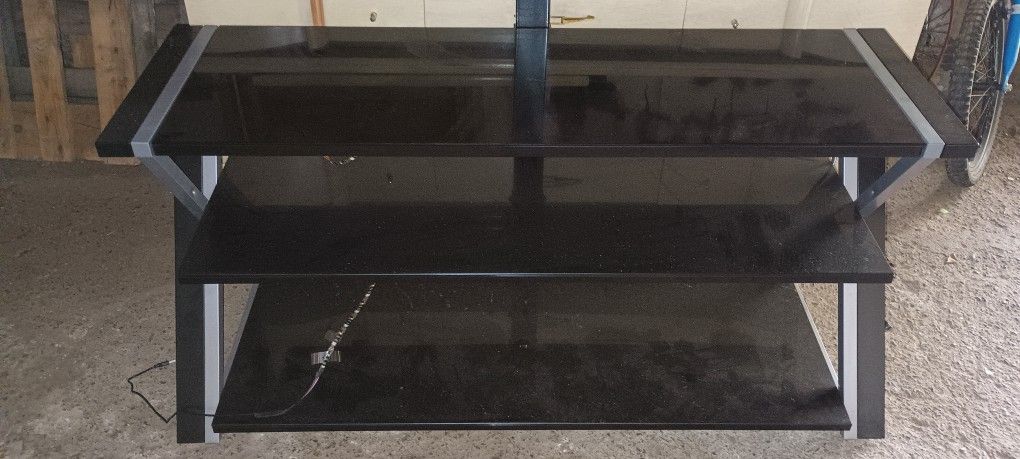 Black Glass TV Stand