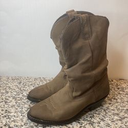 Shyanne Shy Slouch Boots Women Size 9 Brown Leather Western Cowgirl Rodeo