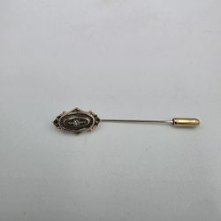 Avon Victorian Revival Kensington Stick Pin Lapel Brooch Hat Stick Goldtone 2.5"