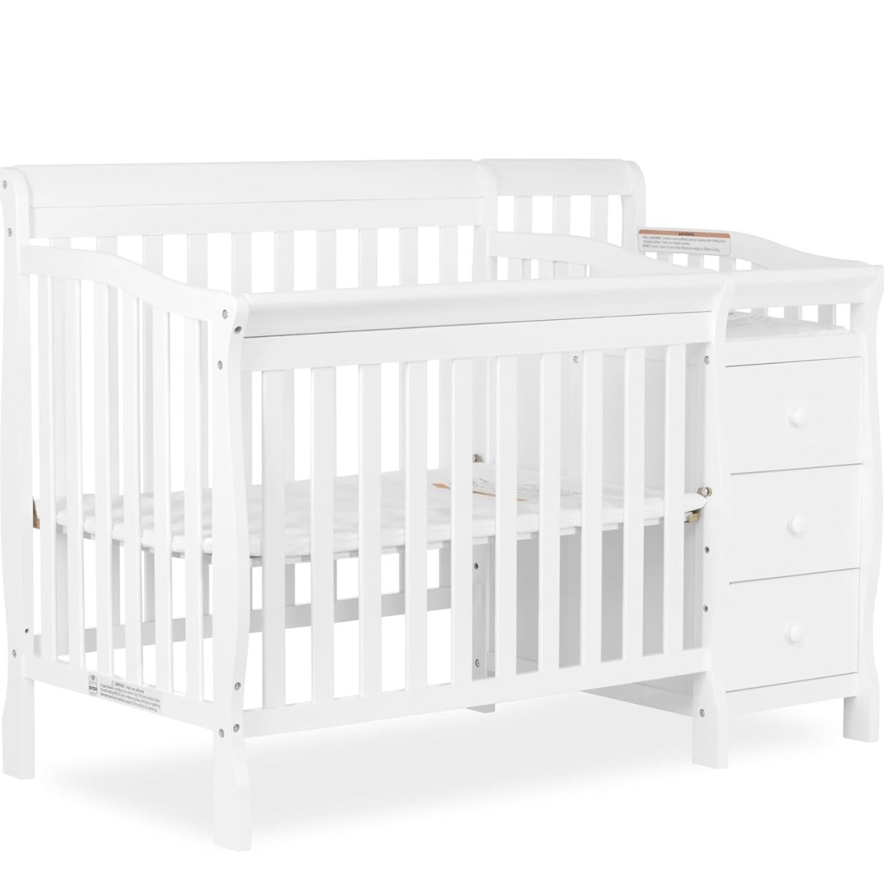 Dream On Me Jayden 4-in-1 Mini Convertible Baby Crib And Changer