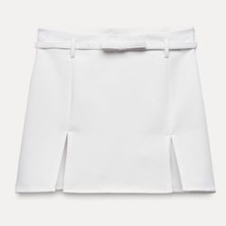 Zara Chic Women's White Tailored Skort Size M