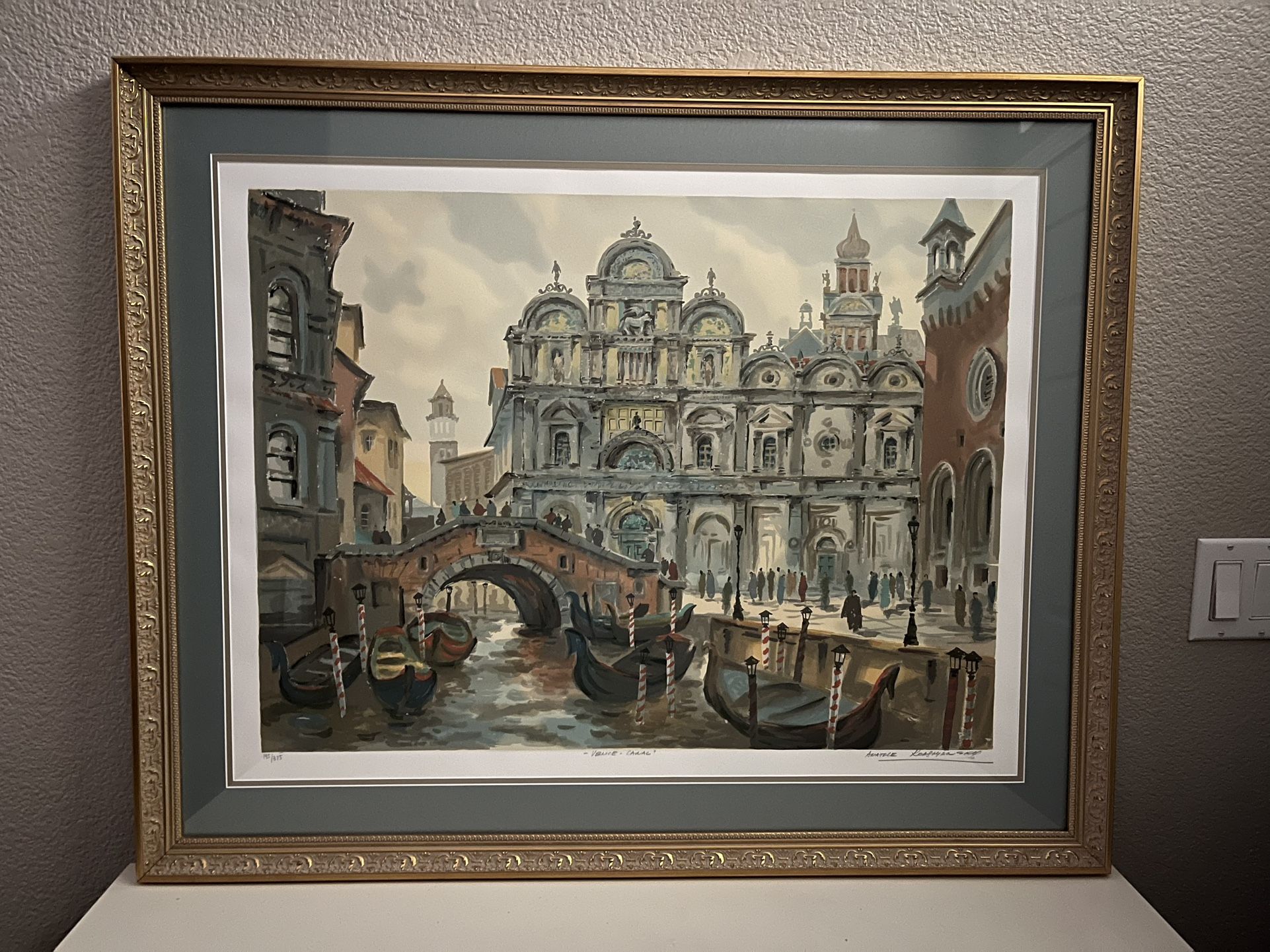 Venice Canal, Hand-signed By Anatole krasnyansky