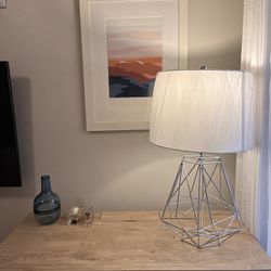 New Silver Wire Base Table Lamp Whit 💡 From City Furniture ( Only One ) 