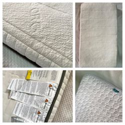 Avocado Organic Mattress AND MoDRN Glam 3-In-1 Convertible Crib, Grey with Satin Brass - Not Slept In