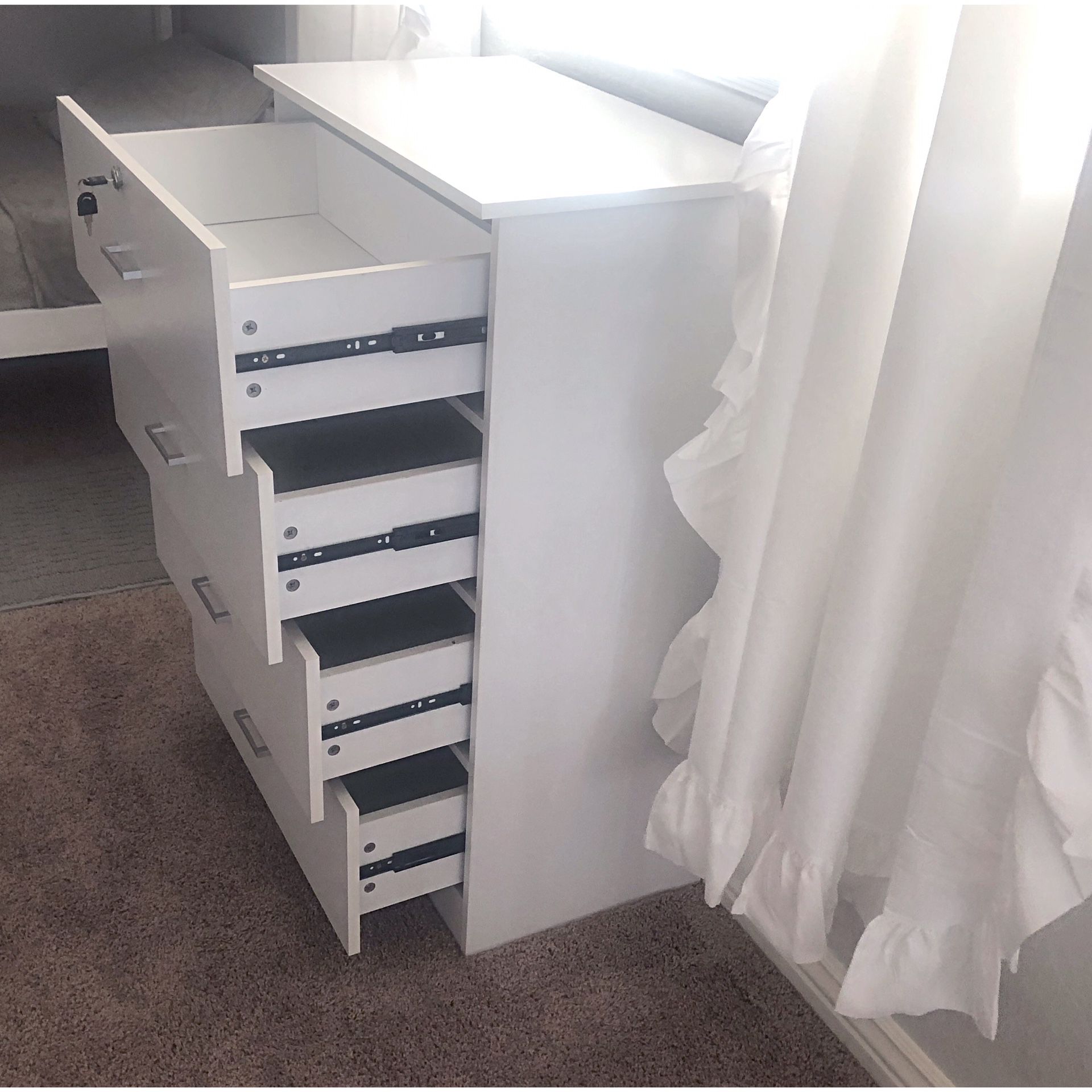 New!! Dresser, chest, wardrobe, 4 drawer tall chest, storage unit, organizer, bedroom furniture , white, dresser w lock