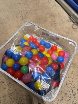 Large Lot of Colorful Ball Pit Balls + Storage Bags