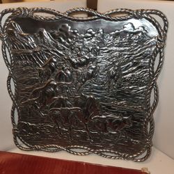 1993 Arthur Court~ Longhorn Aluminum Serving Tray. New In Box