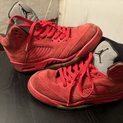 Air Jordan 5 red suede size 8.5 men