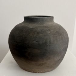 Antique Japanese Terracotta Pottery Rice Vase 