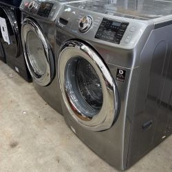 Washer And Dryer Front Load Samsung Gray 