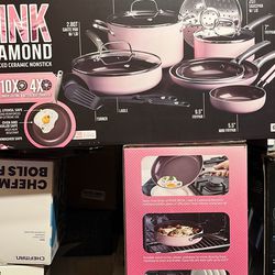 Diamond Pink Cookware 12 Pcs Set 