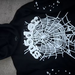 BLACK AND WHITE SP5DER HOODIE