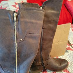 Knee Length Leather Boots