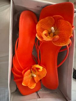 Orange Kitty Heels