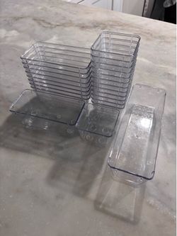23-Piece Clear Plastic Drawer Organizer Set