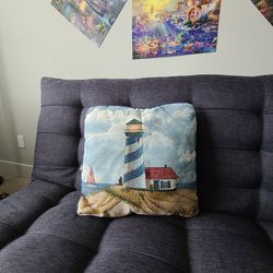 Lighthouse Square Throw Pillow