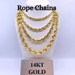 14K Diamond Cut Rope Chains! 1-12mm available!