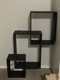 Black Interlocking Cube Wall Shelves Set of 3