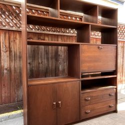 Mid Century Modern Walnut Wall Unit