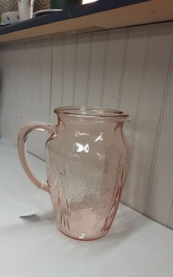 Vintage Hazel Atlas Pink Royal Lace Pitcher- Located in Shelton